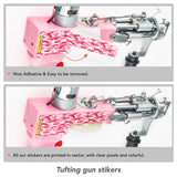 Tufting Gun 2 in 1 Cut Pile & Loop Pile. Includes 10 Tufting Gun Skin Stickers, 100-240V (Baby Pink)