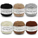 ECO-Cotton Yarn Set for Tufting Rug Making, Tufted Yarn, Polyester and Cotton Yarn, Tufting Yarn for Custom Carpet Making, 6 Rolls Tufting Yarn Kit