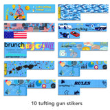 Tufting Gun 2 in 1 Cut Pile & Loop Pile. Includes 10 Tufting Gun Skin Stickers, 100-240V (Baby Blue)