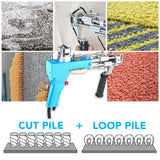 Tufting Gun 2 in 1 Cut Pile & Loop Pile. Includes 10 Tufting Gun Skin Stickers, 100-240V (Baby Blue)