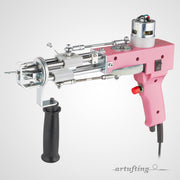 Tufting Gun 2 in 1 Cut Pile & Loop Pile. Includes 10 Tufting Gun Skin Stickers, 100-240V (Baby Pink)